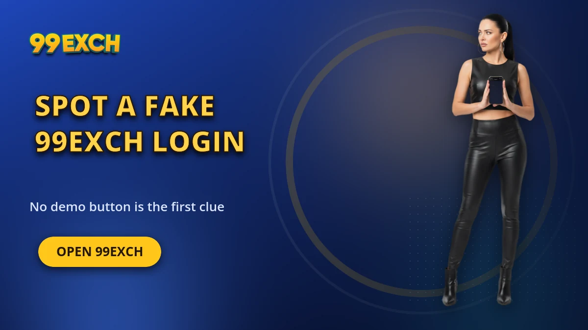 Spot a fake 99exch login banner explaining that a missing demo button is the first clue