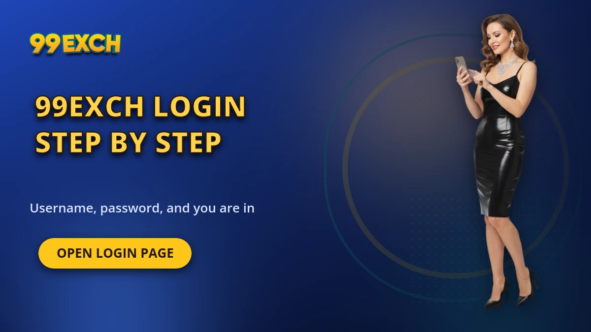 99exch login step by step banner with username, password and the open login page button